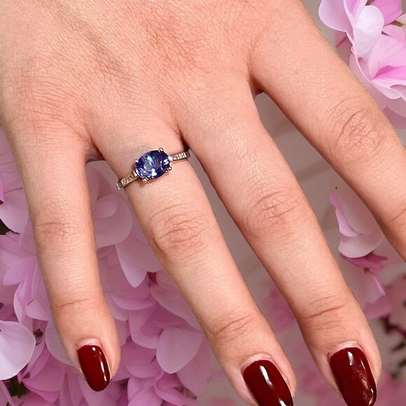 Natural Sapphire Diamond Ring 6.5 14k W Gold 2.36 TCW Certified $3,950 310592 - Picture 4 of 16